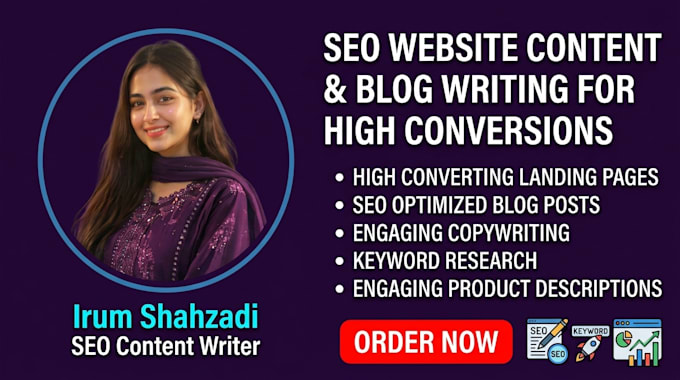 write SEO optimized website content as your content writer