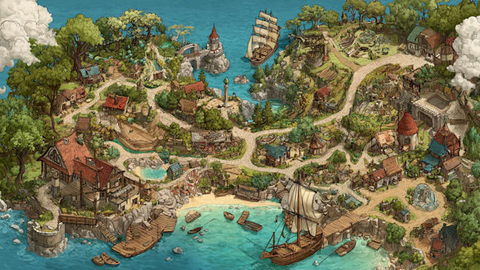 illustrate a charming custom map