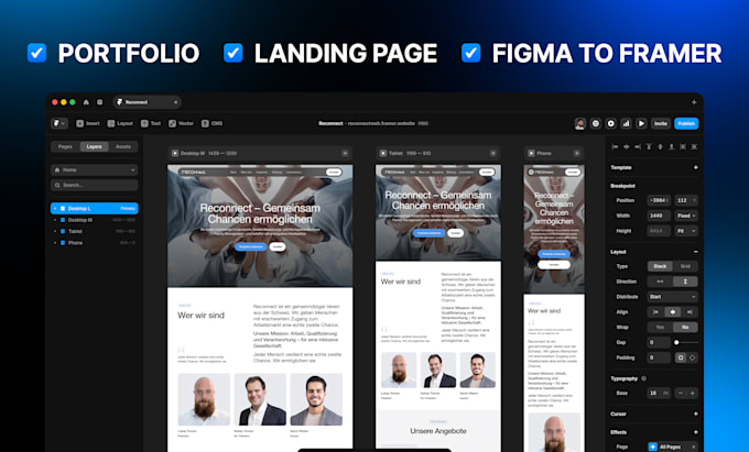 design framer website or framer landing page