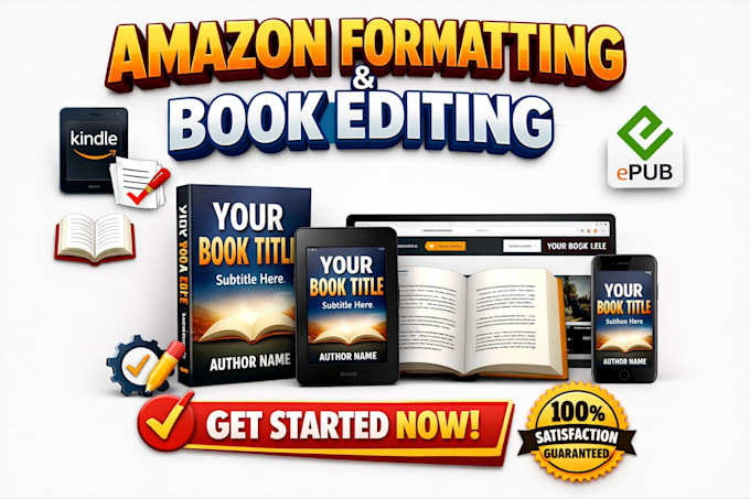 edit and format your book for amazon kdp, design professional amazon book cover