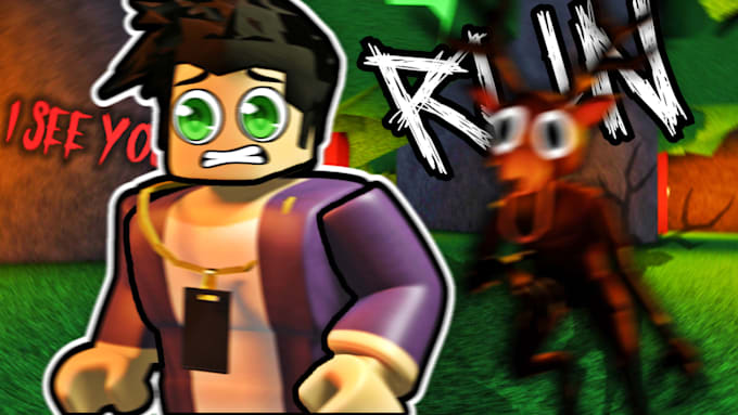 make a cartoony roblox thumbnail for youtube and game art