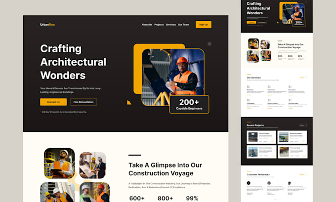 design a professional construction or remodeling website