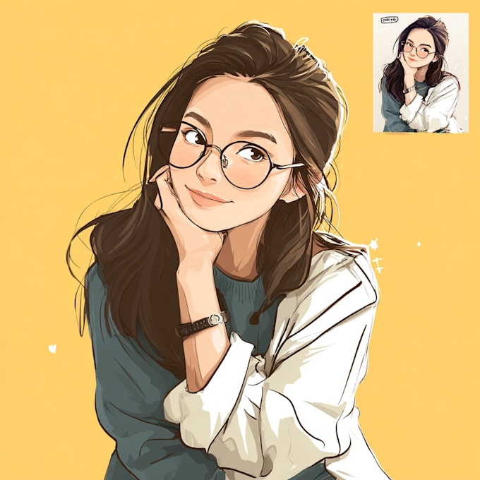 create cute cartoon portrait