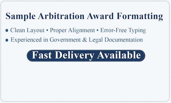 do arbitration award typing and professional ms word formatting