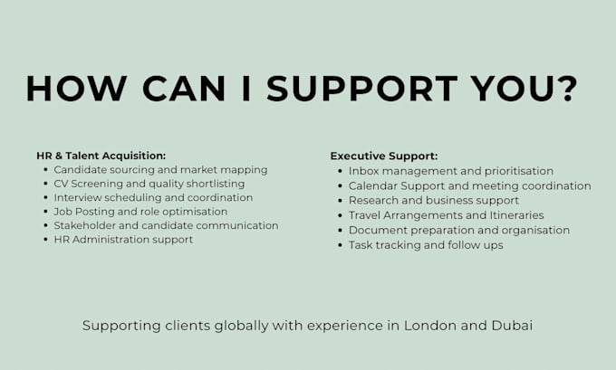 support your admin as an HR and executive assistant