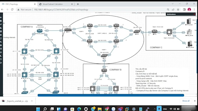 Assist in network design on cisco packet tracer gns3 and eveng by ...