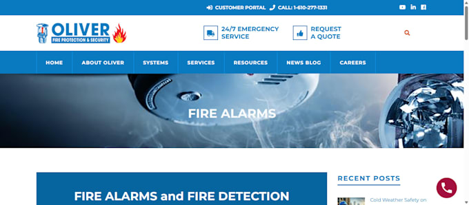 design a professional fire protection company website