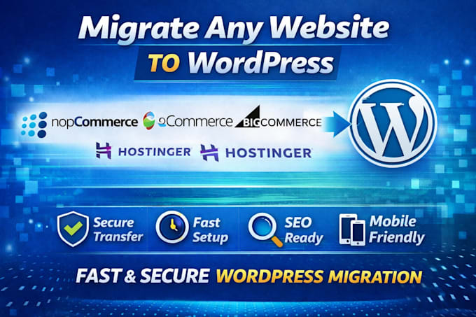 migrate copy nopcommerce oscommerce bigcommerce hostinger to wordpress website