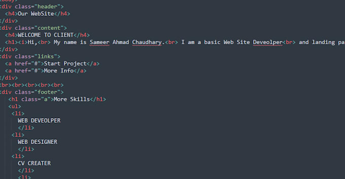 develop a responsive front end website using HTML, CSS, javascript