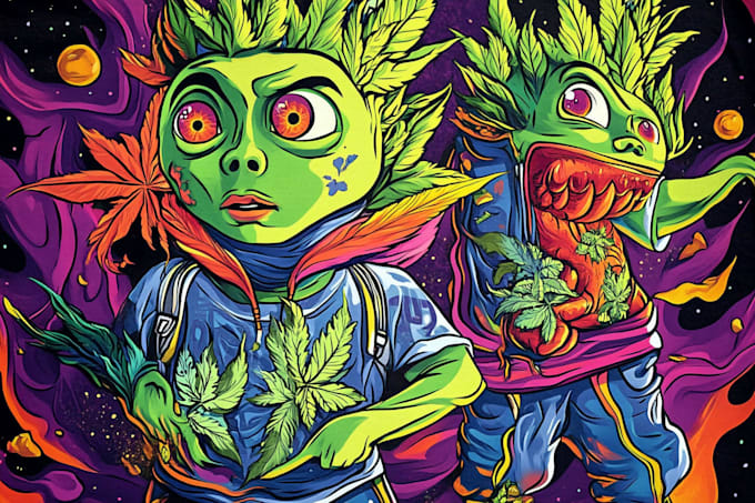 make trippy, psychedelic, surreal, illustrations designs