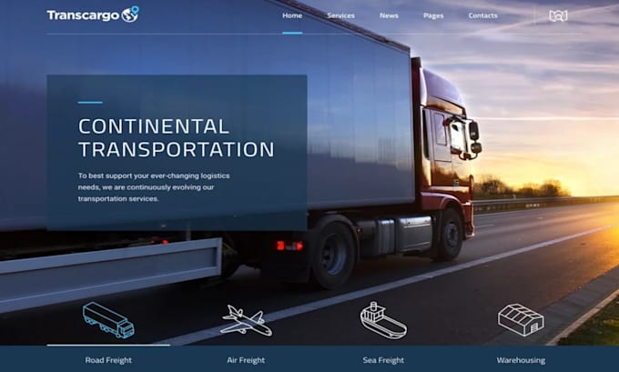 design a professional logistics or transport website
