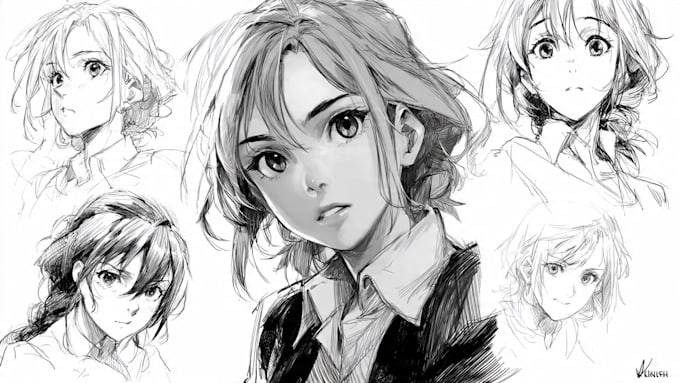 sketch characters into anime style