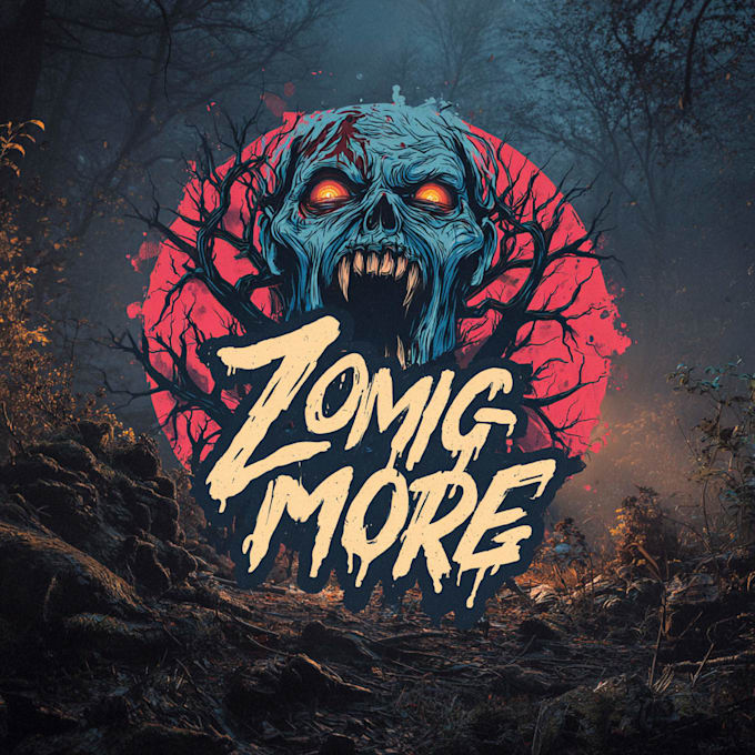 design custom made halloween, horror logo