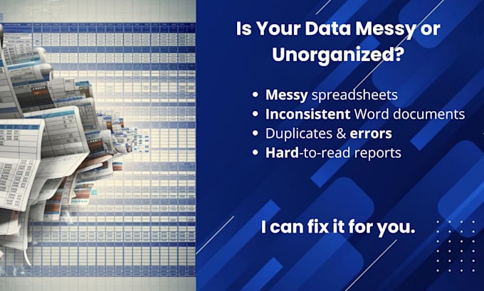 clean, format, and organize excel or word files