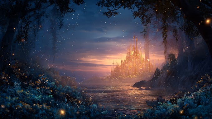 digitally paint fantasy landscape