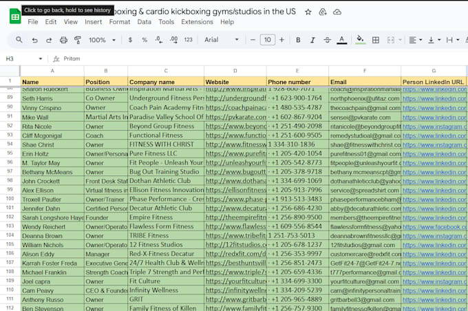 accurate b2b lead generation, web research and email list building