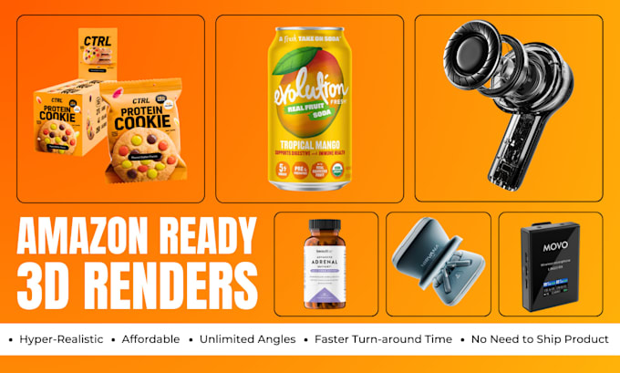 design 3d amazon listing images and 3d product rendering for amazon