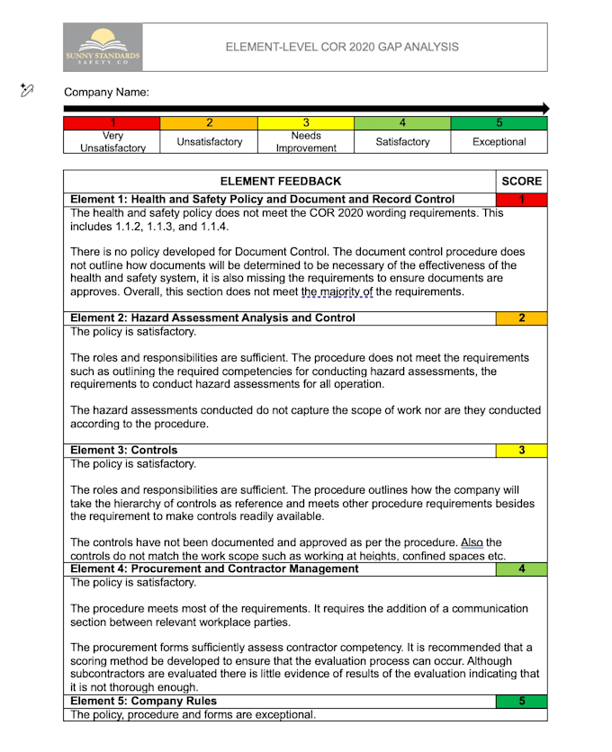 deliver a tailored compliant health and safety program