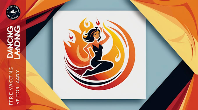 do unique fire dancing lady logo 1 day