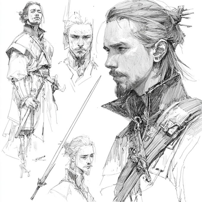 sketch fantasy character concept art