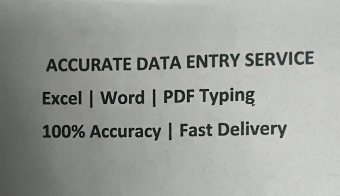 do accurate data entry and basic tally accounting work