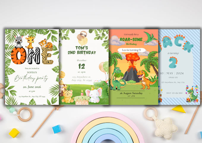 design a cute birthday invitation for kids