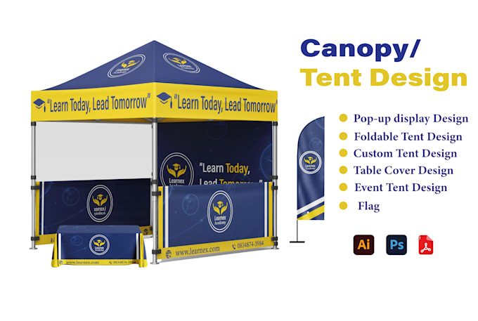 design canopy tent, table cover, feather flag, tent