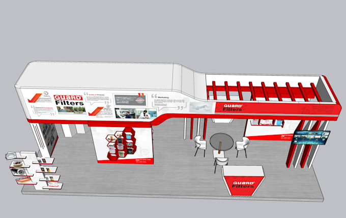 create a 3d exhibition stall design for you