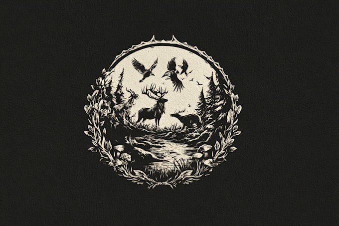 draw unique medieval fantasy game, rpg, mmo game logo
