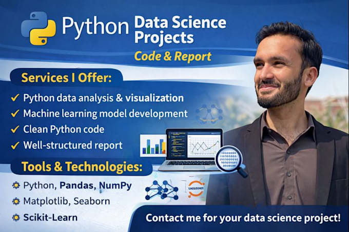 do python and data science projects with report and code