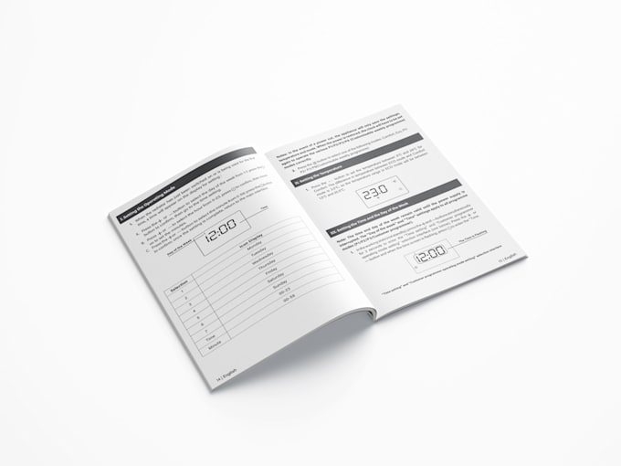 design user manual booklet or instructional guide