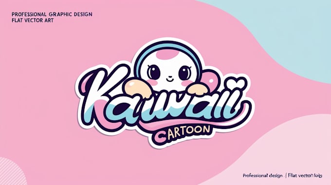 do cute cartoon kawaii logo design for vtuber
