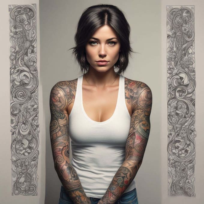 do sleeve tattoo design, realistic tattoo design