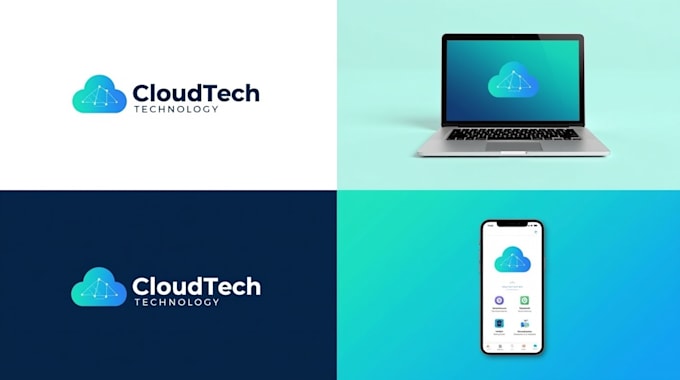 design modern startup, technology, and cyber security logo