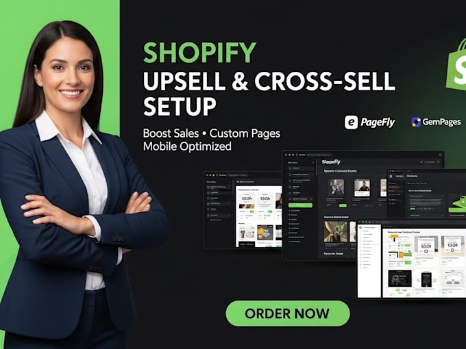 setup shopify upsell  cross sell using pagefly, ecomposer  gempages website