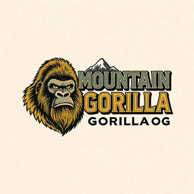 design a powerful mountain gorilla logo for your brand