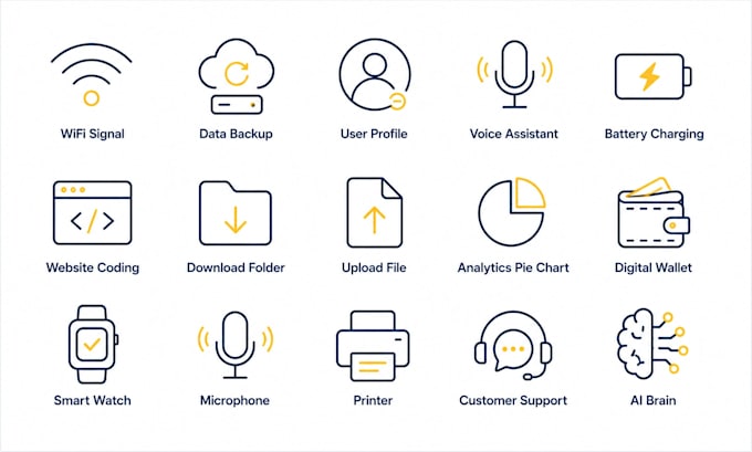 design a unique, simple, and modern custom icons set