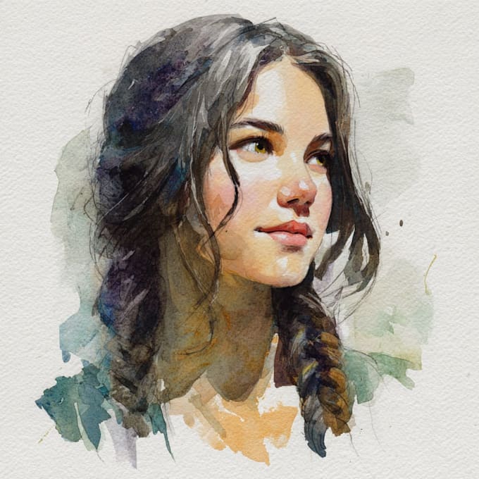 do a watercolor digital portrait