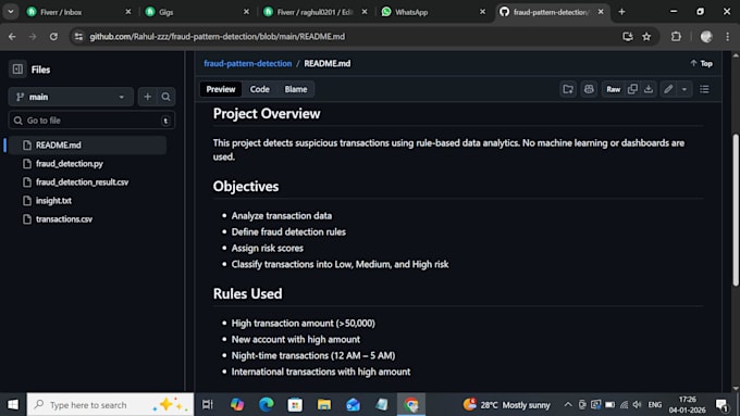 perform rule based fraud detections using python data analytics