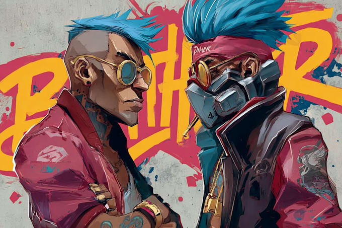 design a badass character illustration graffiti style