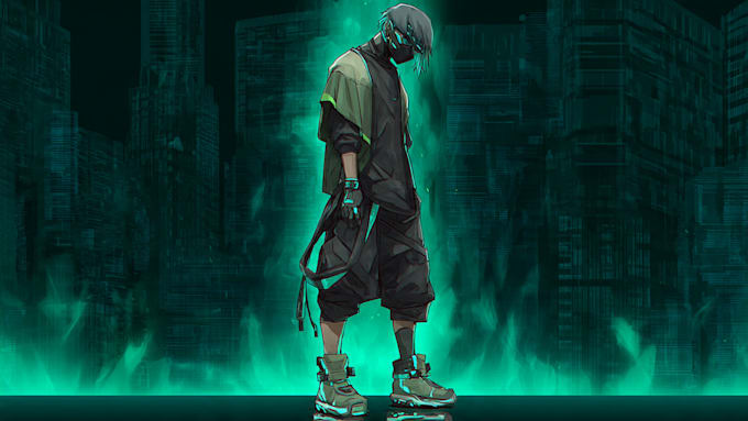 design anime character , cyberpunk character