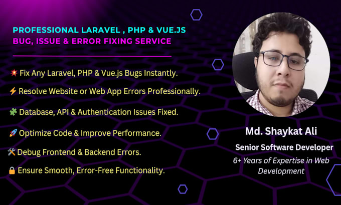 fix laravel and PHP bugs, errors, and issues professionally