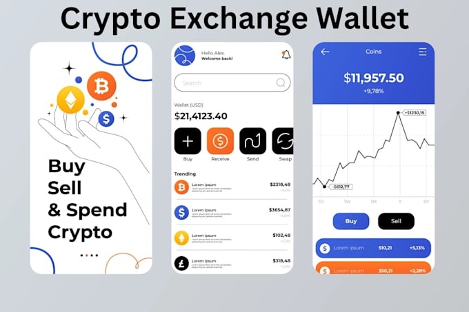 design a clean UI UX design for crypto, fintech, payment apps