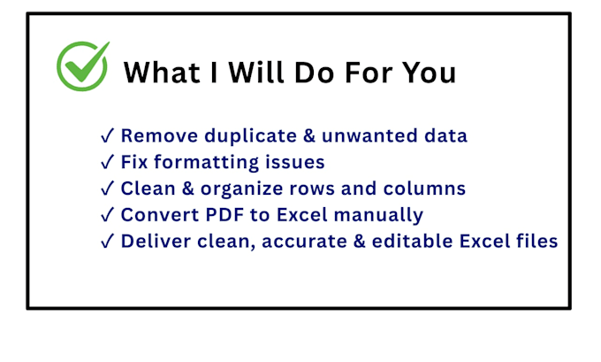 do excel data cleaning and convert pdf to excel
