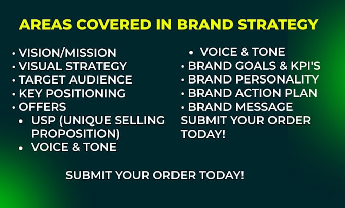 create a brand or marketing strategy and action plan