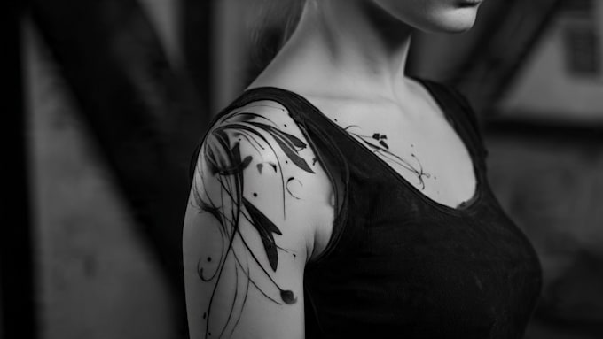 custom an abstract black tattoo design
