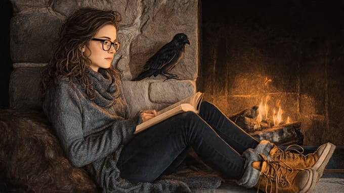 draw realistic book illustrations for young adult or