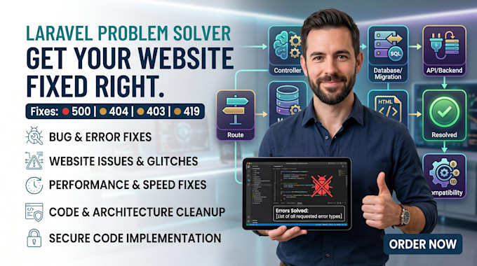fix bugs and errors in your laravel website