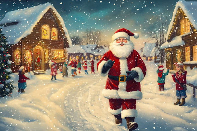 draw unique christmas illustration