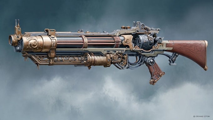 high quality weapon concept art for gaming and more